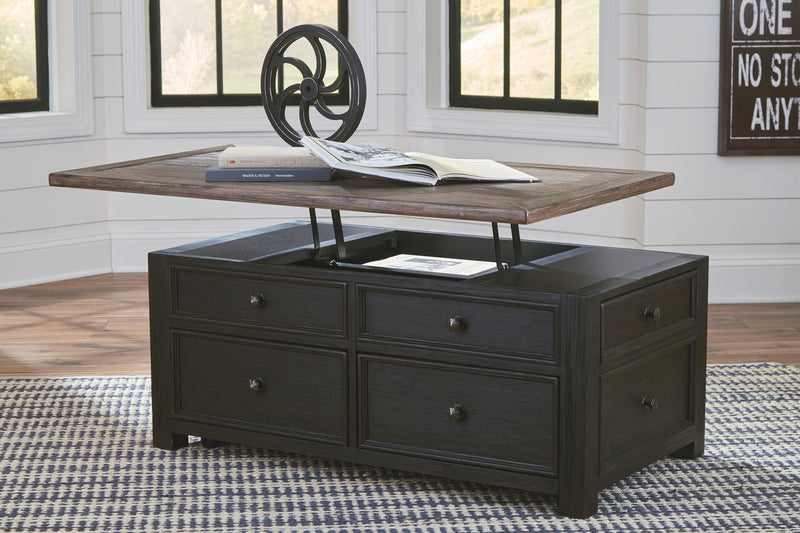 Tyler Creek - Lift Top Cocktail Table - Grayish Brown / Black - R&R Furniture Gallery (Fountain Valley, CA)