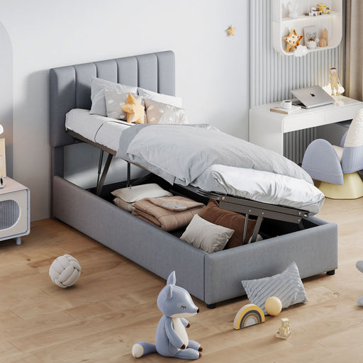 Upholstered Platform Bed With A Hydraulic Storage System - R&R Furniture Gallery (Fountain Valley, CA)