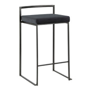 Lumi Source Fuji contemporary stackable counter stool set with sleek modern design and neutral finish, perfect for kitchen or bar area.