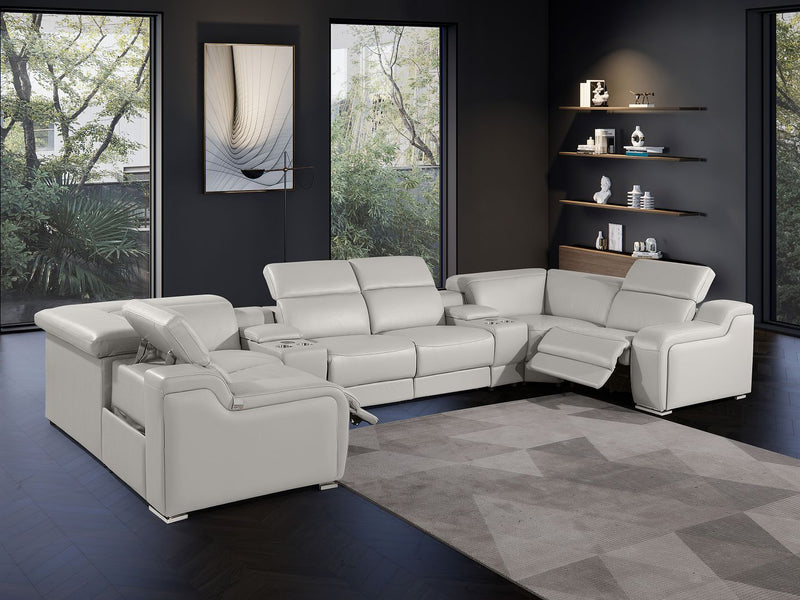 1116 - 8-Piece U-Shaped Sectional Sofa In With 2 Power Recliners & Power Headrests