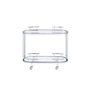 Piffo - Serving Cart Set - Clear Glass & Chrome - R&R Furniture Gallery (Fountain Valley, CA)