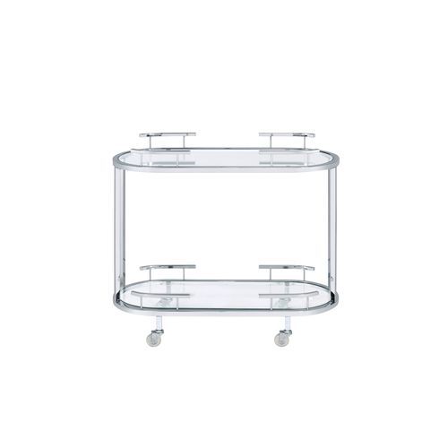 Piffo - Serving Cart Set - Clear Glass & Chrome - R&R Furniture Gallery (Fountain Valley, CA)