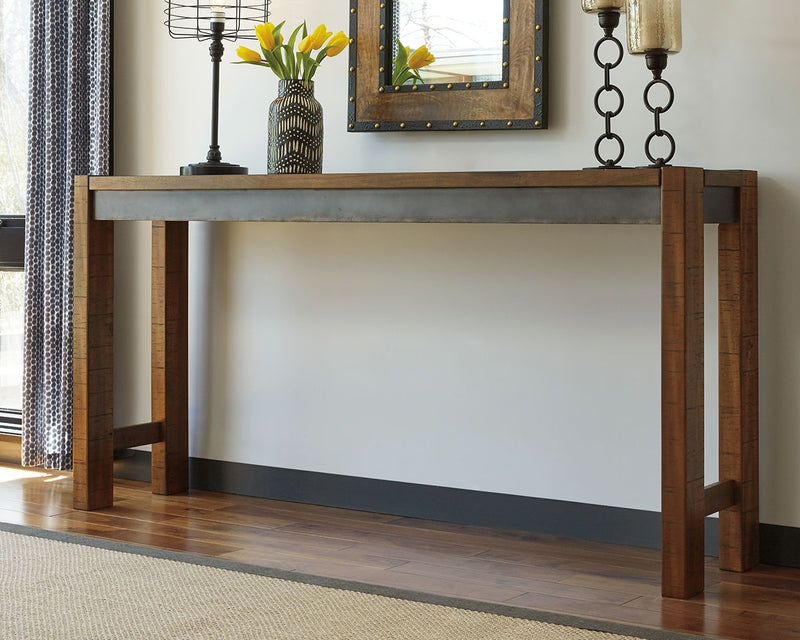 Torjin - Long Counter Table - Dark Brown - R&R Furniture Gallery (Fountain Valley, CA)