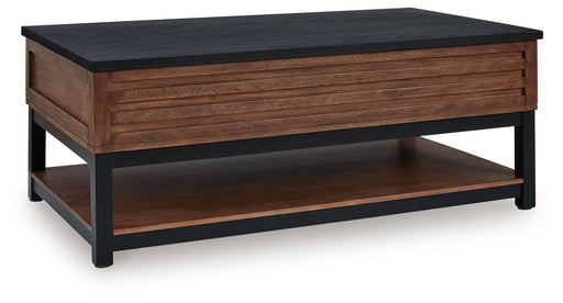 Kallari - Lift Top Cocktail Table - Warm Brown / Black - R&R Furniture Gallery (Fountain Valley, CA)