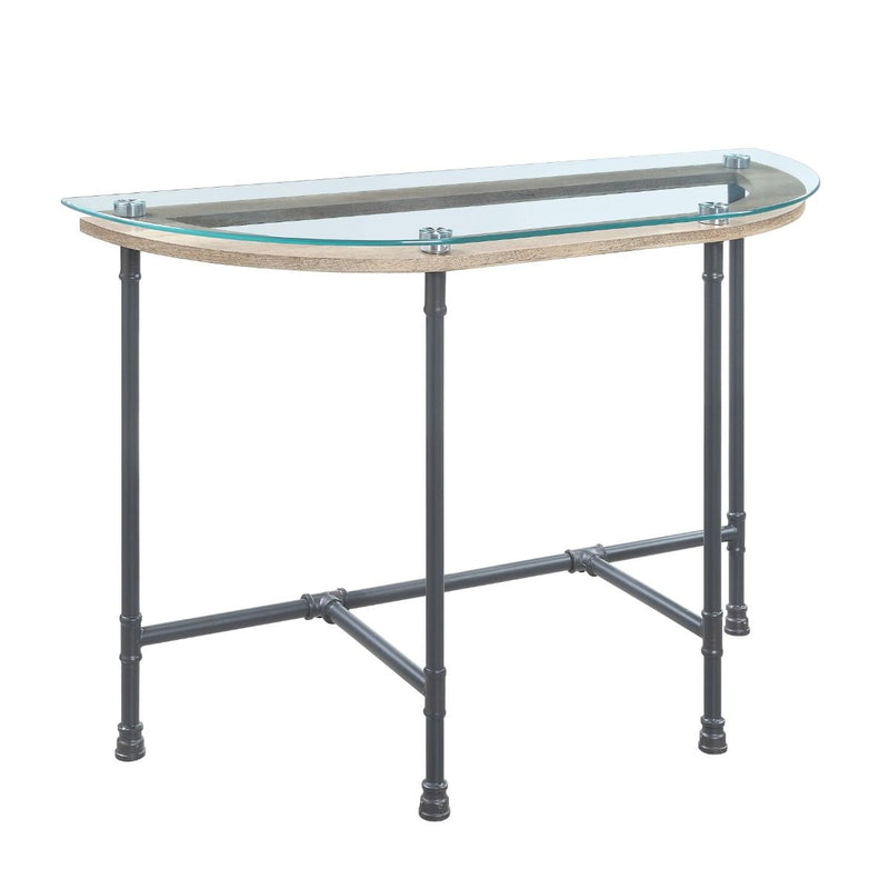Brantley - Sofa Table - Clear Glass & Sandy Gray - R&R Furniture Gallery (Fountain Valley, CA)