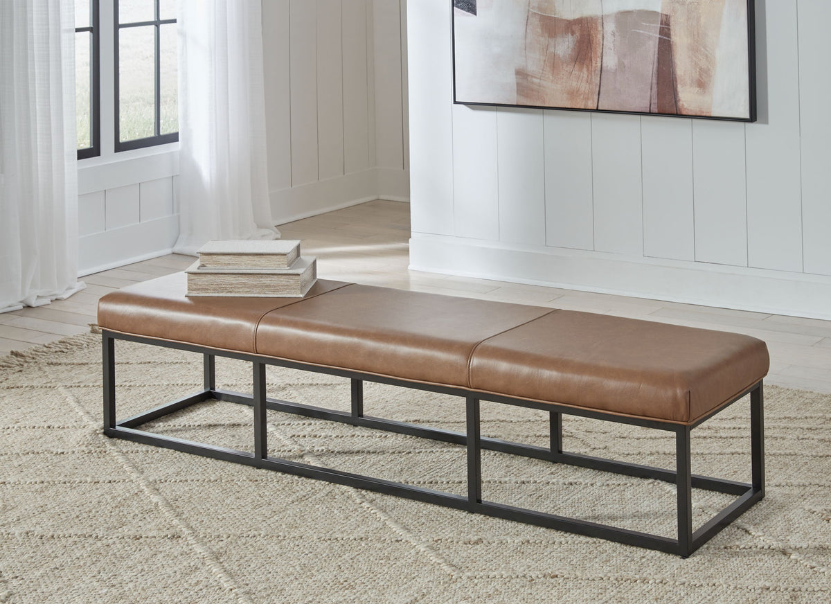 Joston - Accent Bench - Caramel - R&R Furniture Gallery (Fountain Valley, CA)