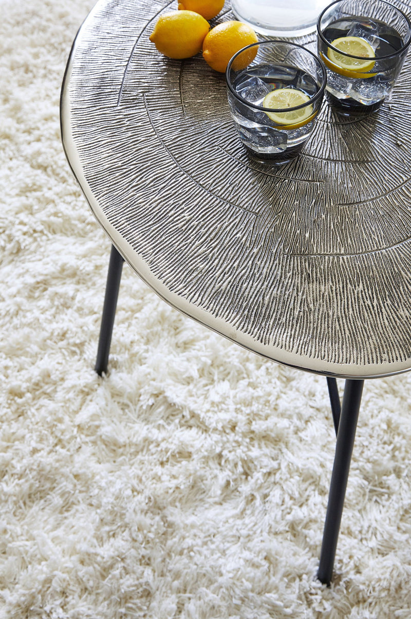 Laverford - Round End Table - Chrome / Black - R&R Furniture Gallery (Fountain Valley, CA)