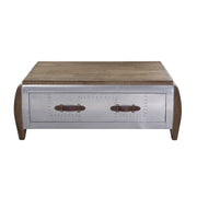 Brancaster - Coffee Table - Antique Oak & Aluminum - R&R Furniture Gallery (Fountain Valley, CA)