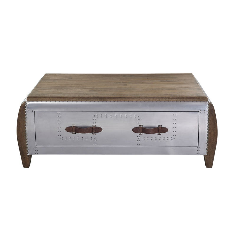 Brancaster - Coffee Table - Antique Oak & Aluminum - R&R Furniture Gallery (Fountain Valley, CA)