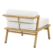 La Fiora - Outdoor Patio Iron Club Chair (Set of 2) - Off White / Teak - R&R Furniture Gallery (Fountain Valley, CA)
