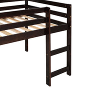 DreamHaus loft bed with slide, featuring multifunctional design, sturdy frame, and space-saving structure for kids' bedroom.