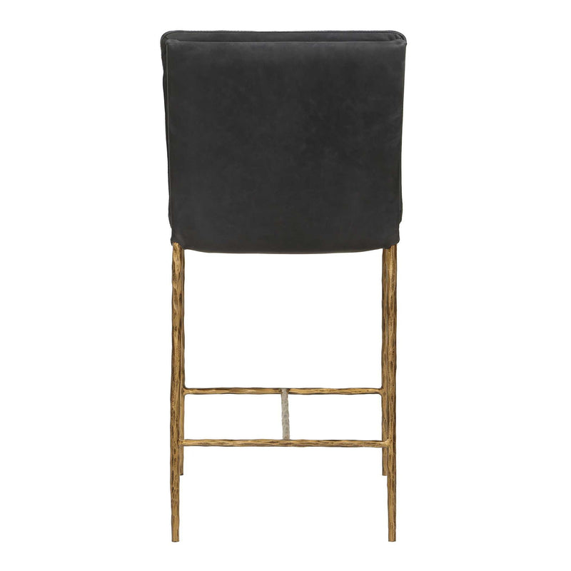 Uttermost Ascend counter stool with wooden legs and upholstered seat in natural fabric, 24-27 inch height, modern design.