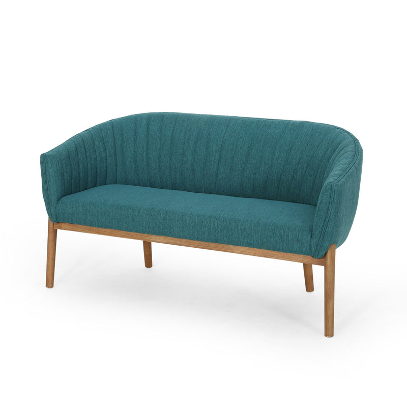 Mid Century Modern Loveseat With Channel Stitched Backrest - R&R Furniture Gallery (Fountain Valley, CA)