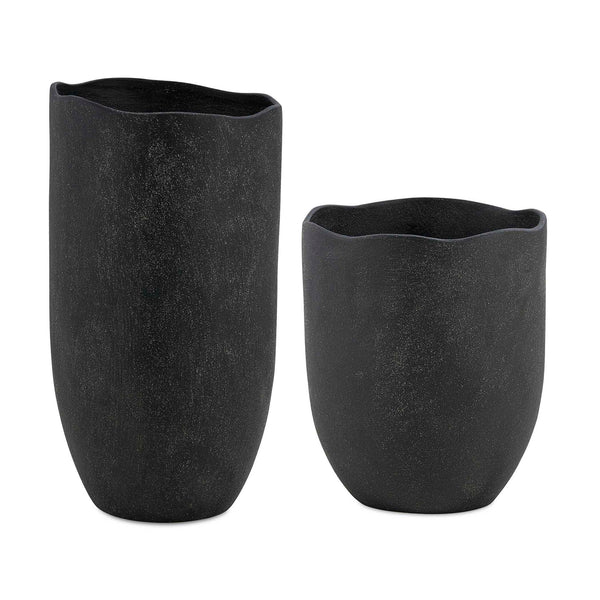 Komorebi - Indoor-Outdoor Vases (Set of 2) - Black