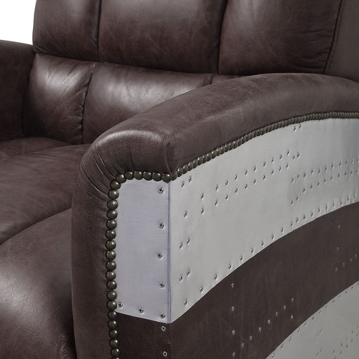 Brancaster - Accent Chair - Retro Brown Top Grain Leather & Aluminum - R&R Furniture Gallery (Fountain Valley, CA)