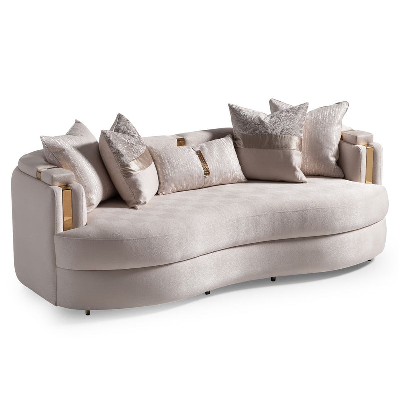 Carmela - Sofa - Almond / Gold - R&R Furniture Gallery (Fountain Valley, CA)
