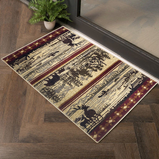 Nature's Nest - 5'3" X 7'3" Lodge Area Rug - Multi / Cream - R&R Furniture Gallery (Fountain Valley, CA)