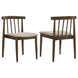Cullen Dining Side Chair Upholstered Seat Dark Walnut (Set of 2)