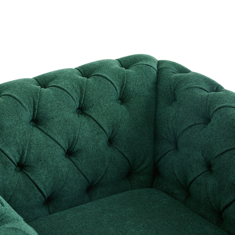 Chesterfield Style Swivel Club Chair With Button Tufted - R&R Furniture Gallery (Fountain Valley, CA)