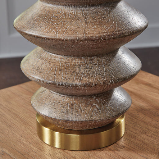 Jyllyard - Poly Table Lamp - Brown / Gold Finish - R&R Furniture Gallery (Fountain Valley, CA)