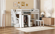 Loft Bed With Stairs, Bookshelf, Drawers, Desk & Wardrobe, Space Saving Multifunctional Furniture - R&R Furniture Gallery (Fountain Valley, CA)