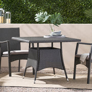 Outdoor Rattan Square Dining Table With 4 Legs - Gray - R&R Furniture Gallery (Fountain Valley, CA)