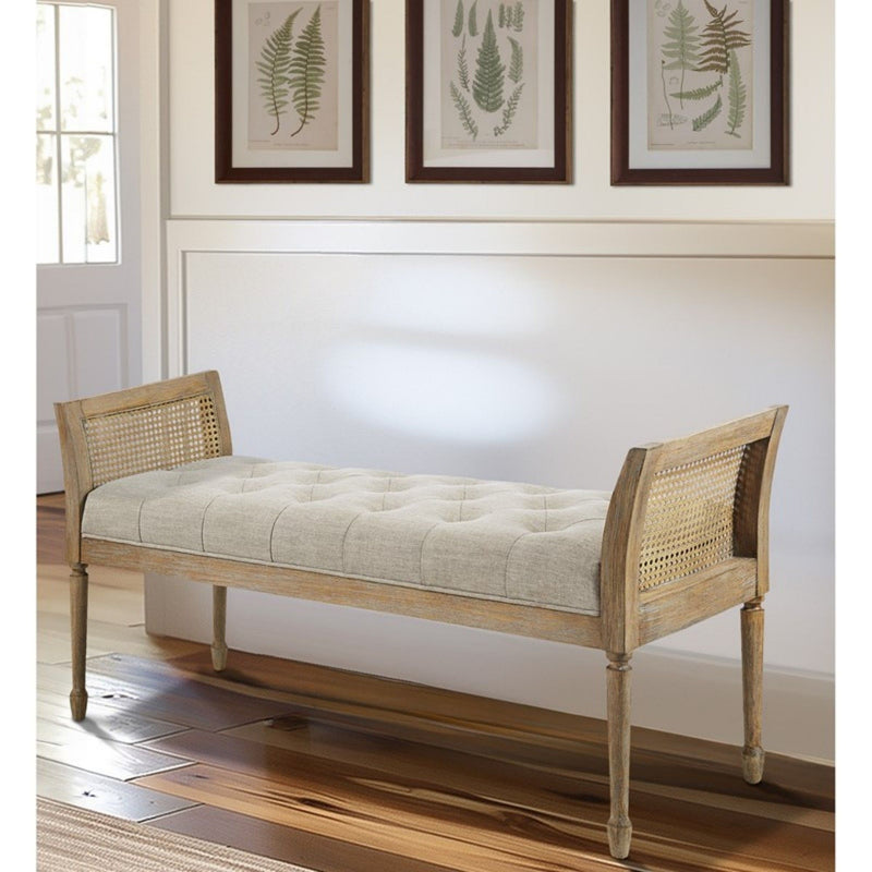Accent Bench With Arm - Natural - R&R Furniture Gallery (Fountain Valley, CA)