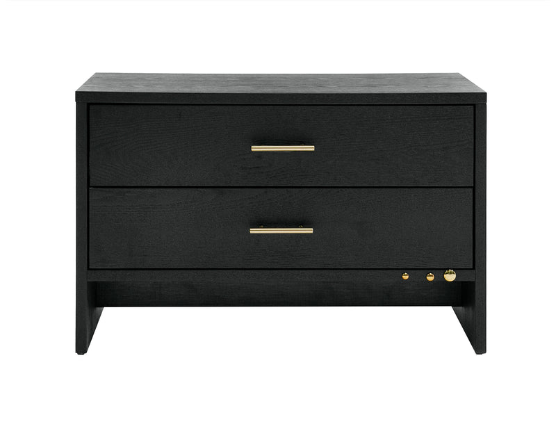 Wales Modern Grey Ash 2-Drawer Nightstand — view 2