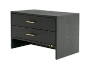 Wales Modern Grey Ash 2-Drawer Nightstand — view 3