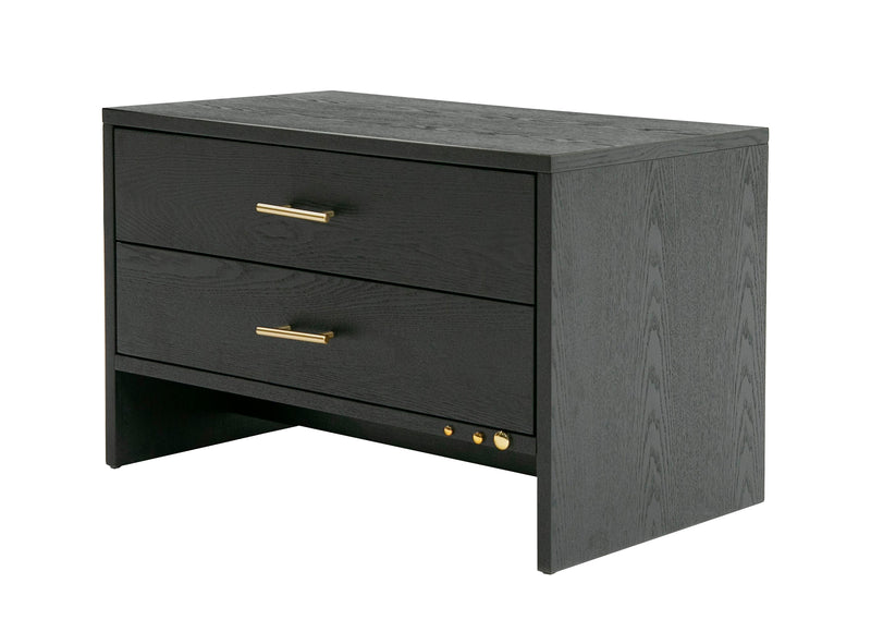 Wales Modern Grey Ash 2-Drawer Nightstand — view 3
