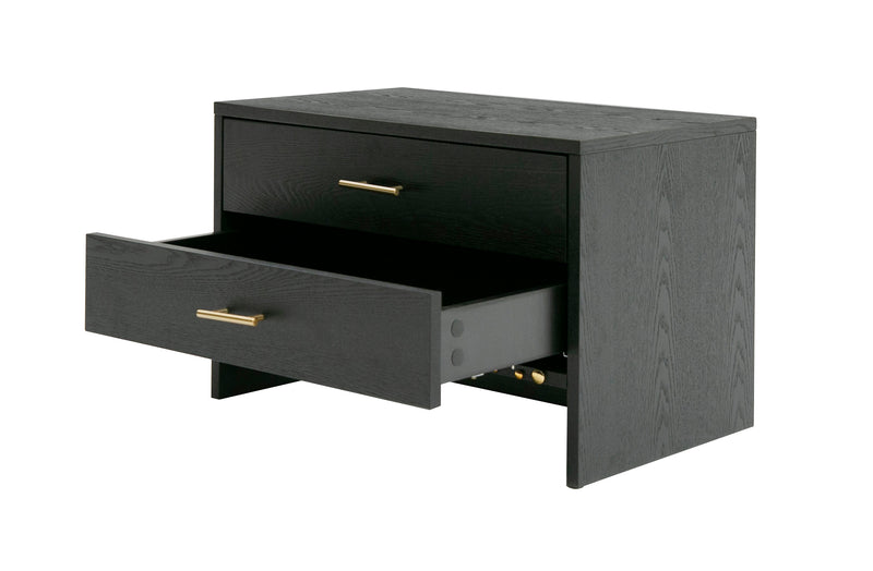 Wales Modern Grey Ash 2-Drawer Nightstand — view 4