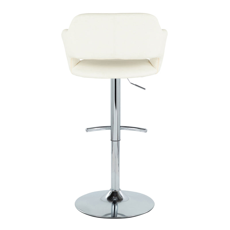 Lumi Source Margarite contemporary adjustable barstool set with swivel, rounded T footrest, ideal for modern kitchen or bar area