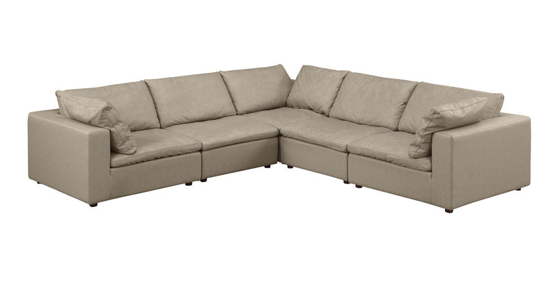 1100 - 5-Piece L-Shaped Sectional (Top-Grain Italian Leather)