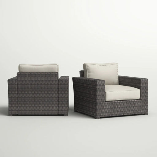 Outdoor Armchairs With Cushions (Set of 2) - Espresso / Gray - R&R Furniture Gallery (Fountain Valley, CA)
