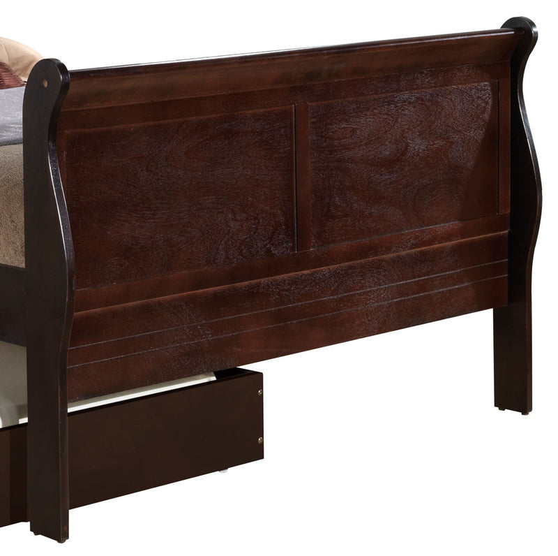 Elegant Glory Furniture trundle bed with classic design, featuring a wooden frame and storage drawer for versatile bedroom decor.