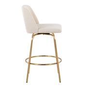 Toriano - Contemporary, Fixed Height Counter Stool With Swivel With Round Footrest (Set of 2) - R&R Furniture Gallery (Fountain Valley, CA)