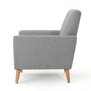 Fabric Channel Stitch Club Chair With Tufted Back - Gray - R&R Furniture Gallery (Fountain Valley, CA)