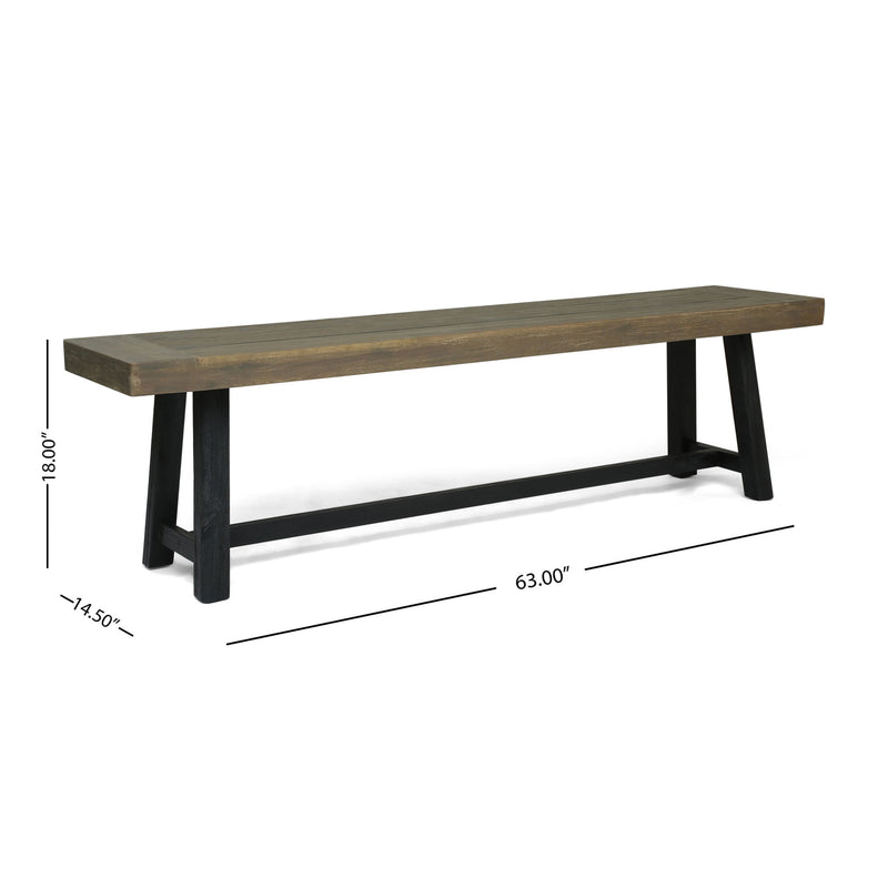 Noble House Cloud outdoor bench with acacia wood frame and slat panel design, perfect for garden or patio seating.