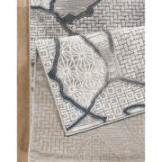 Geometrix - 5'3" X 7'3" Area Rug, Geometric 3D Effect - Gray / Ivory - R&R Furniture Gallery (Fountain Valley, CA)