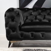 Delilah - Modern Black Fabric Loveseat — view 2
