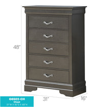 Black metal accent chest by Glory Furniture featuring a sleek, modern design with sturdy construction and decorative hardware.
