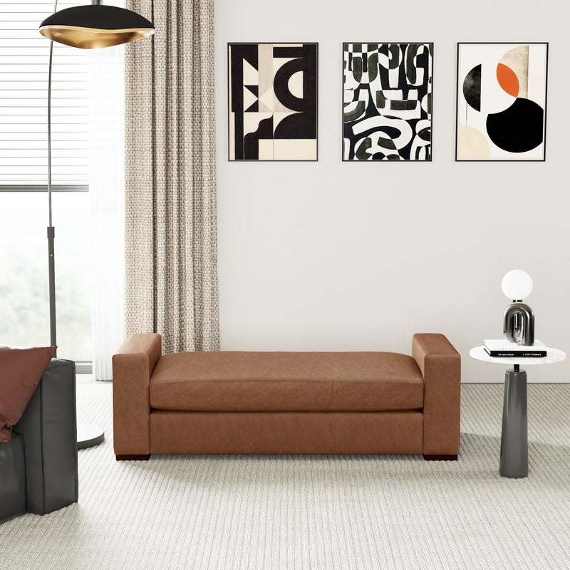 Ottoman With Unique Armrest Design For Living Spaces - R&R Furniture Gallery (Fountain Valley, CA)