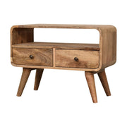 Mini Curved Media Unit - Oak - R&R Furniture Gallery (Fountain Valley, CA)