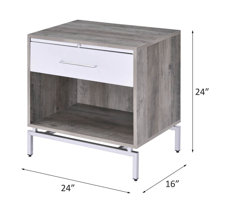 Cistus - Accent Table - Weathered Gray Oak & White - R&R Furniture Gallery (Fountain Valley, CA)