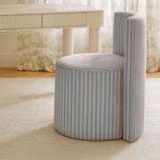 Alyssa striped rolling desk chair by TOV Furniture with a modern design, featuring black and white striped upholstery and adjustable height
