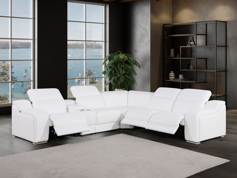 1116 - Power Reclining Italian Leather Sectional - R&R Furniture Gallery (Fountain Valley, CA)