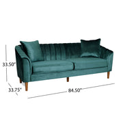Noble House contemporary 3-seater stationary sofa with accent cushions in a modern living room setting.