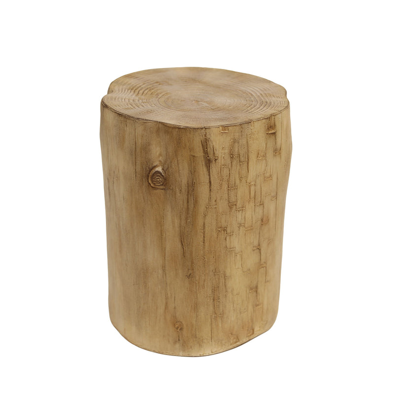 Hand Painted Wood Stump Style Outdoor Side Table - Light Brown - R&R Furniture Gallery (Fountain Valley, CA)