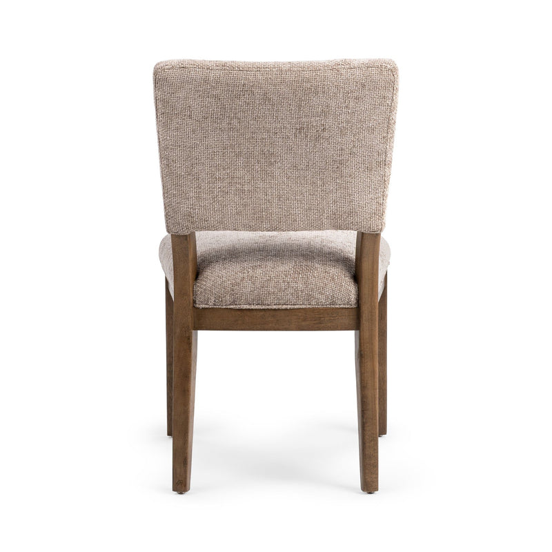 Set of two Classic Home Arima dining chairs with wooden legs and upholstered seats, perfect for modern dining rooms.