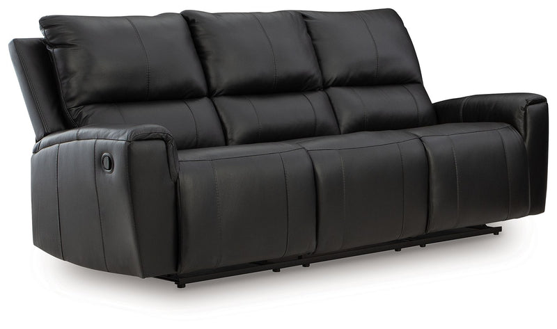 Glossmore - Reclining Sofa - Black - R&R Furniture Gallery (Fountain Valley, CA)